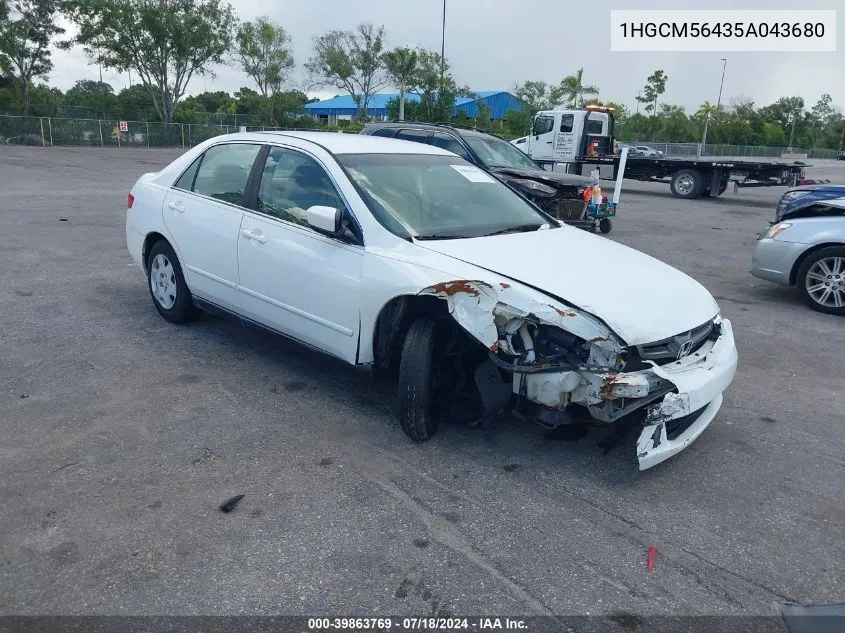 1HGCM56435A043680 2005 Honda Accord 2.4 Lx