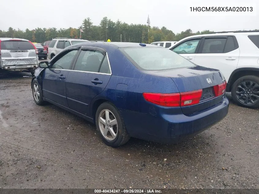 2005 Honda Accord 2.4 Ex VIN: 1HGCM568X5A020013 Lot: 40434247