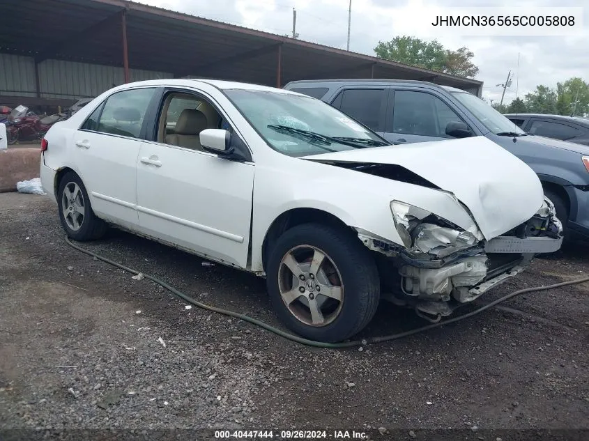 2005 Honda Accord Hybrid Ima VIN: JHMCN36565C005808 Lot: 40447444