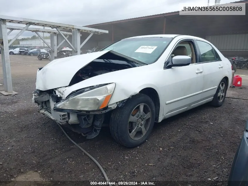 2005 Honda Accord Hybrid Ima VIN: JHMCN36565C005808 Lot: 40447444