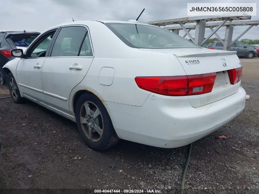 2005 Honda Accord Hybrid Ima VIN: JHMCN36565C005808 Lot: 40447444