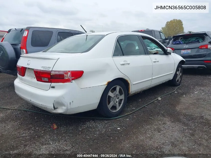 2005 Honda Accord Hybrid Ima VIN: JHMCN36565C005808 Lot: 40447444