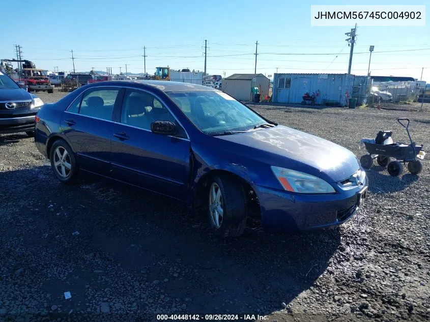 2005 Honda Accord 2.4 Ex VIN: JHMCM56745C004902 Lot: 40448142