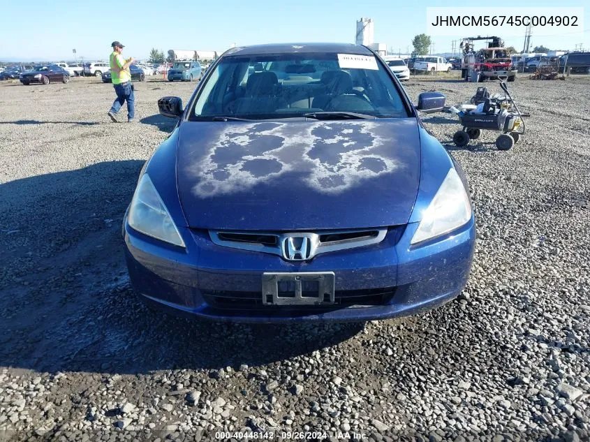 2005 Honda Accord 2.4 Ex VIN: JHMCM56745C004902 Lot: 40448142