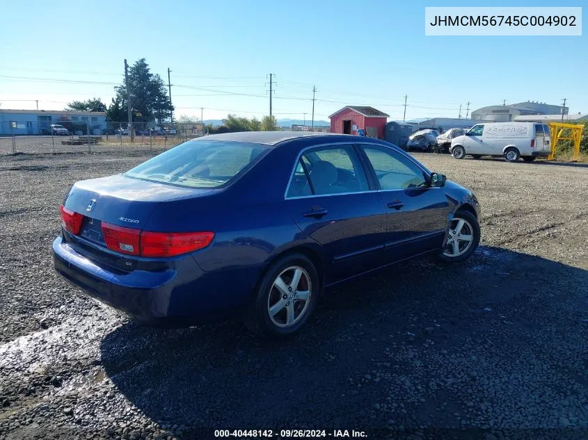 2005 Honda Accord 2.4 Ex VIN: JHMCM56745C004902 Lot: 40448142