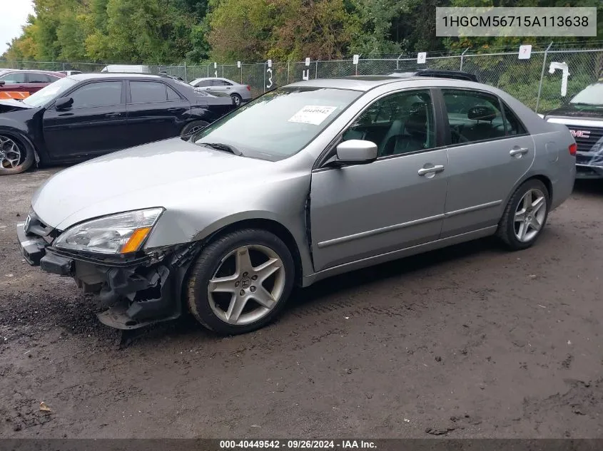 1HGCM56715A113638 2005 Honda Accord 2.4 Ex