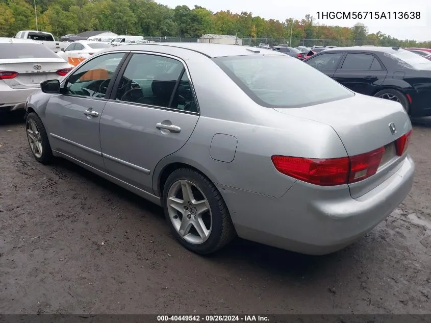 2005 Honda Accord 2.4 Ex VIN: 1HGCM56715A113638 Lot: 40449542