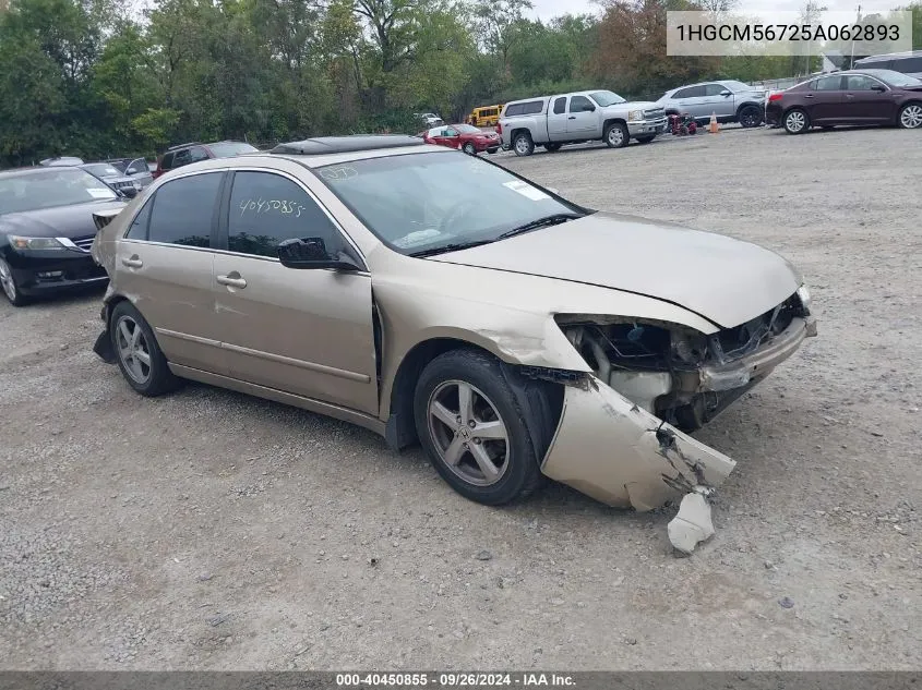 2005 Honda Accord 2.4 Ex VIN: 1HGCM56725A062893 Lot: 40450855