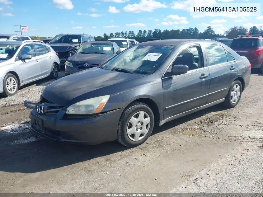 1HGCM56415A105528 2005 Honda Accord 2.4 Lx