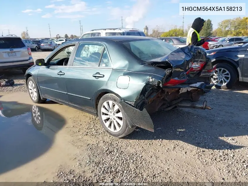 1HGCM564X5A158213 2005 Honda Accord 2.4 Lx