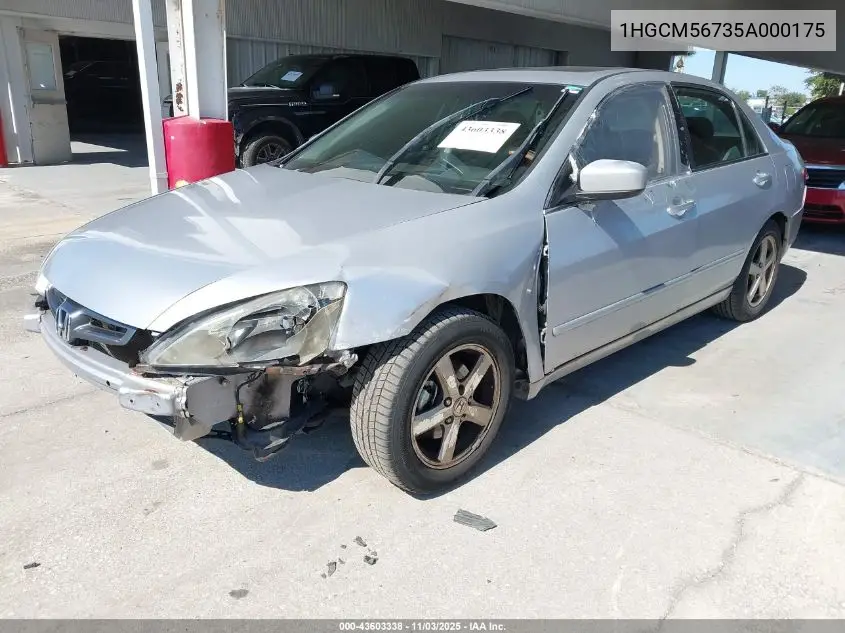 1HGCM56735A000175 2005 Honda Accord 2.4 Ex