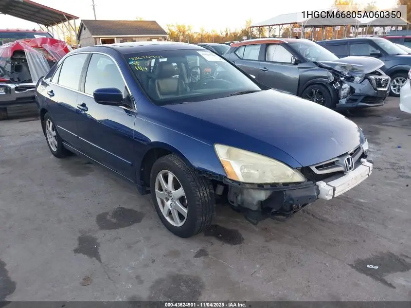 1HGCM66805A060350 2005 Honda Accord 3.0 Ex