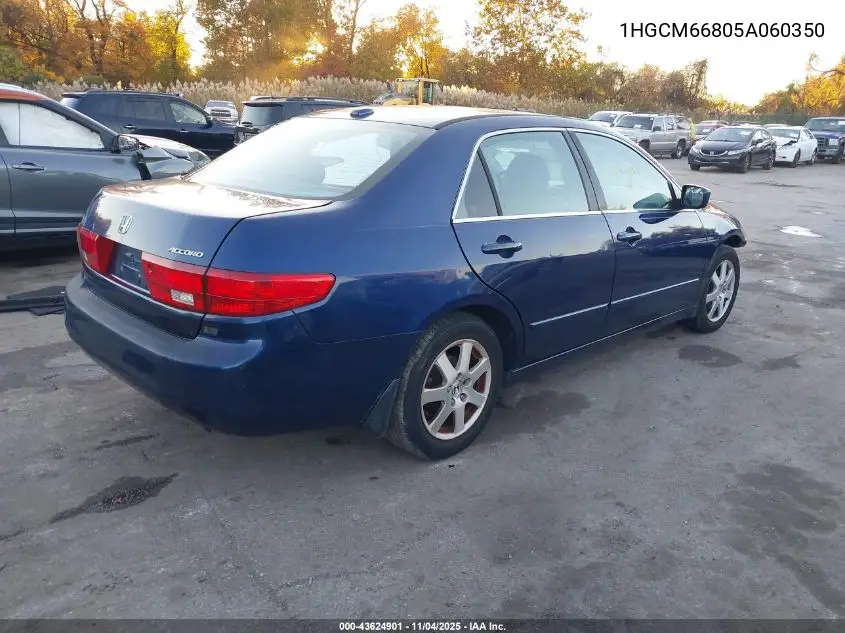 1HGCM66805A060350 2005 Honda Accord 3.0 Ex