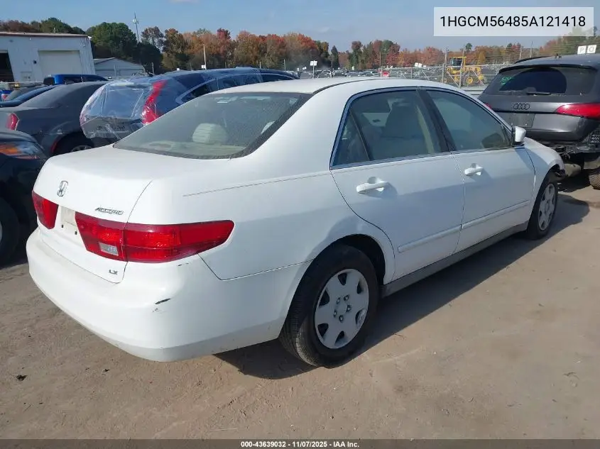 1HGCM56485A121418 2005 Honda Accord 2.4 Lx