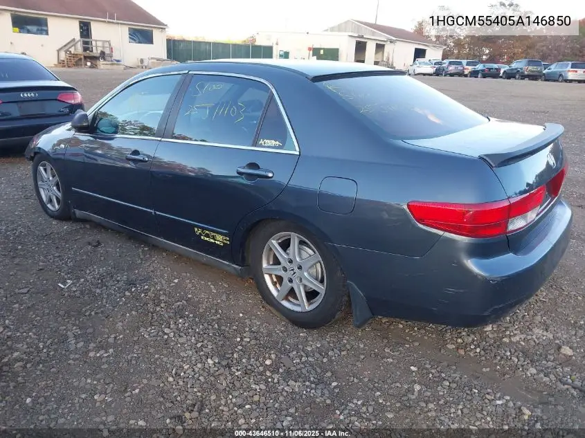 1HGCM55405A146850 2005 Honda Accord 2.4 Lx