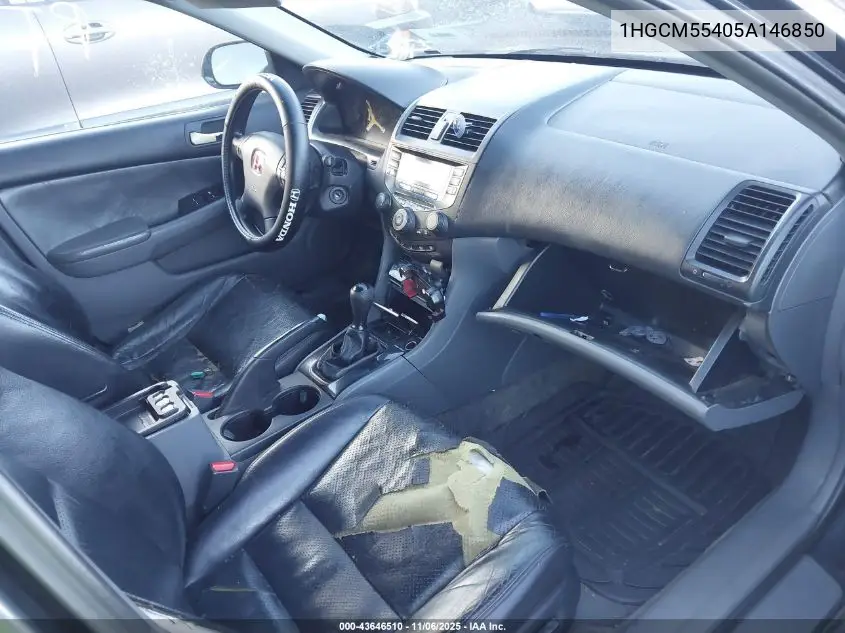 1HGCM55405A146850 2005 Honda Accord 2.4 Lx