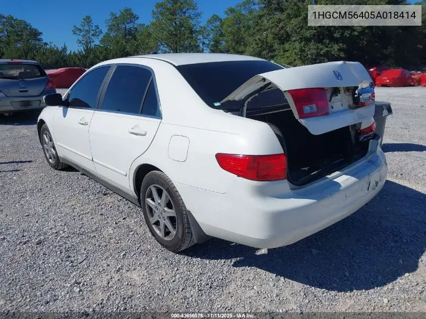 1HGCM56405A018414 2005 Honda Accord 2.4 Lx