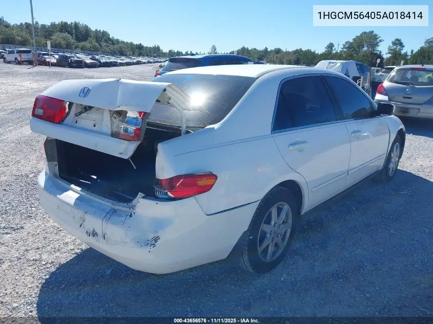 1HGCM56405A018414 2005 Honda Accord 2.4 Lx