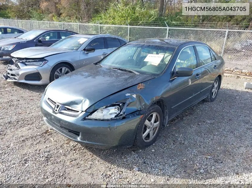 1HGCM56805A043705 2005 Honda Accord 2.4 Ex