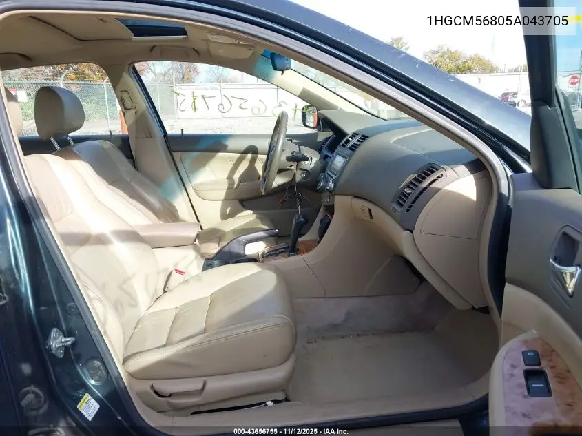 1HGCM56805A043705 2005 Honda Accord 2.4 Ex