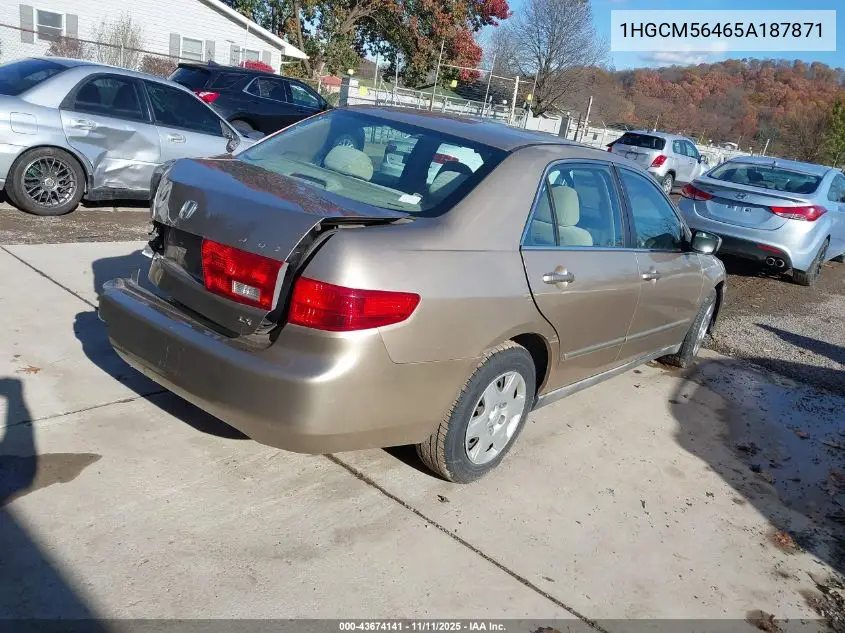 1HGCM56465A187871 2005 Honda Accord 2.4 Lx