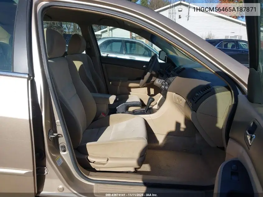 1HGCM56465A187871 2005 Honda Accord 2.4 Lx