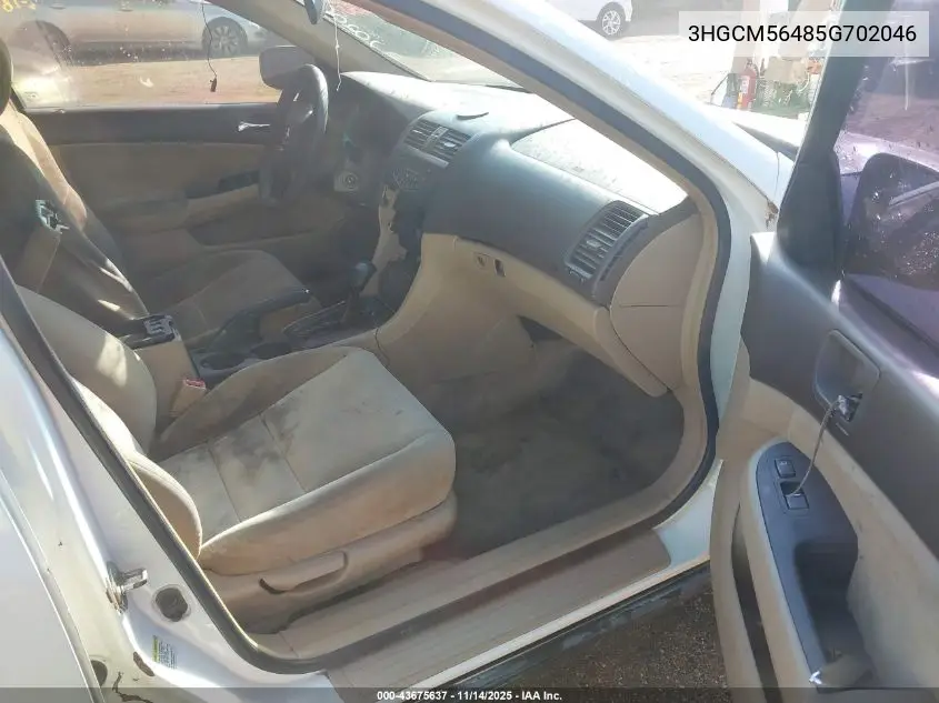 3HGCM56485G702046 2005 Honda Accord 2.4 Lx