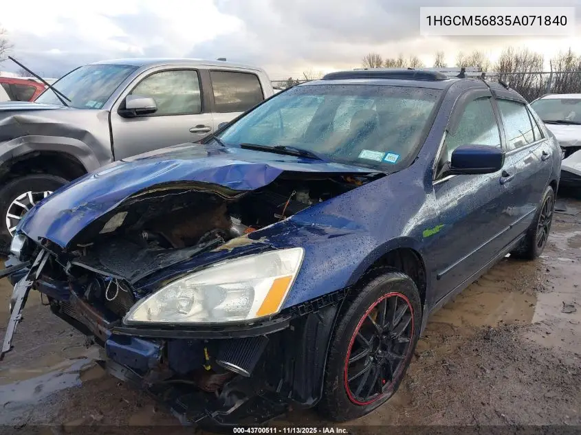 1HGCM56835A071840 2005 Honda Accord 2.4 Ex