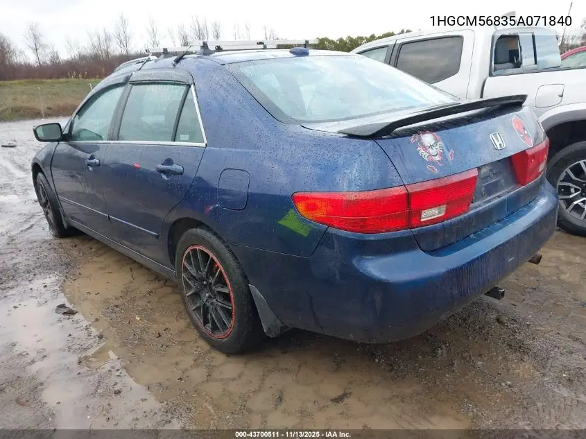 1HGCM56835A071840 2005 Honda Accord 2.4 Ex