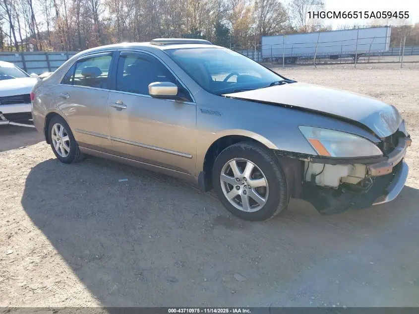 1HGCM66515A059455 2005 Honda Accord 3.0 Ex