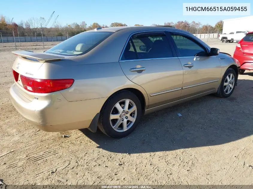 1HGCM66515A059455 2005 Honda Accord 3.0 Ex