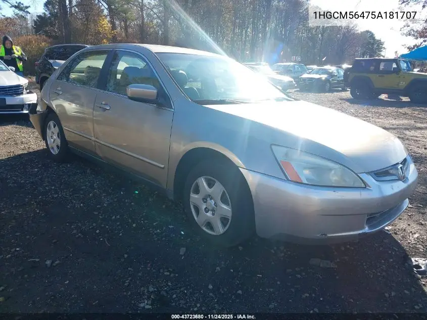 1HGCM56475A181707 2005 Honda Accord 2.4 Lx