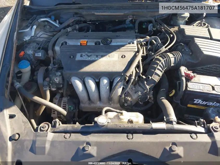 1HGCM56475A181707 2005 Honda Accord 2.4 Lx