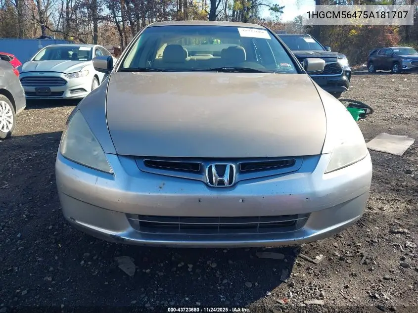 1HGCM56475A181707 2005 Honda Accord 2.4 Lx