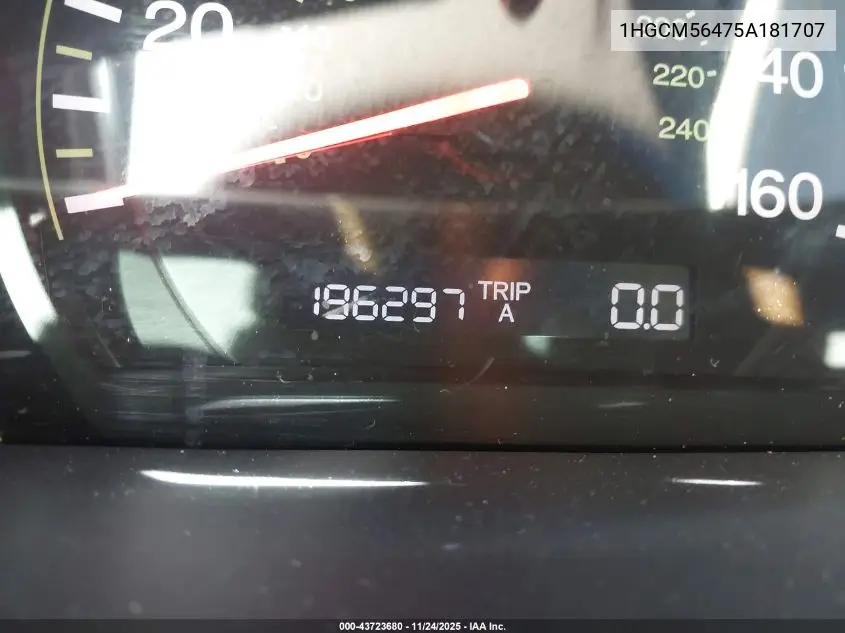 1HGCM56475A181707 2005 Honda Accord 2.4 Lx