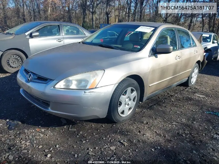 1HGCM56475A181707 2005 Honda Accord 2.4 Lx