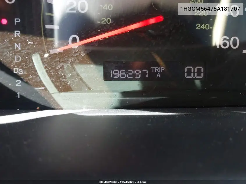1HGCM56475A181707 2005 Honda Accord 2.4 Lx
