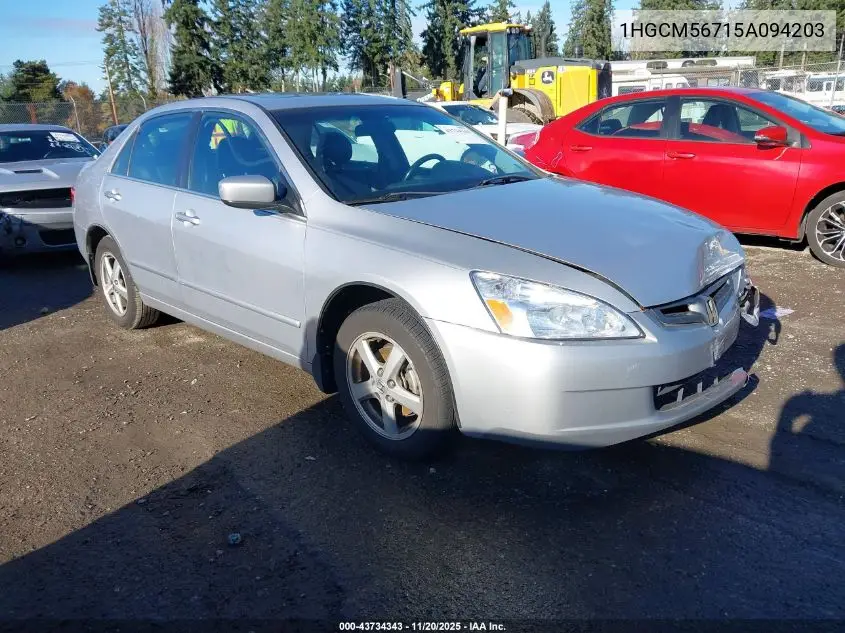 1HGCM56715A094203 2005 Honda Accord 2.4 Ex