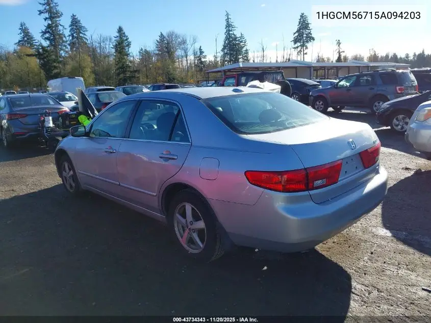 1HGCM56715A094203 2005 Honda Accord 2.4 Ex