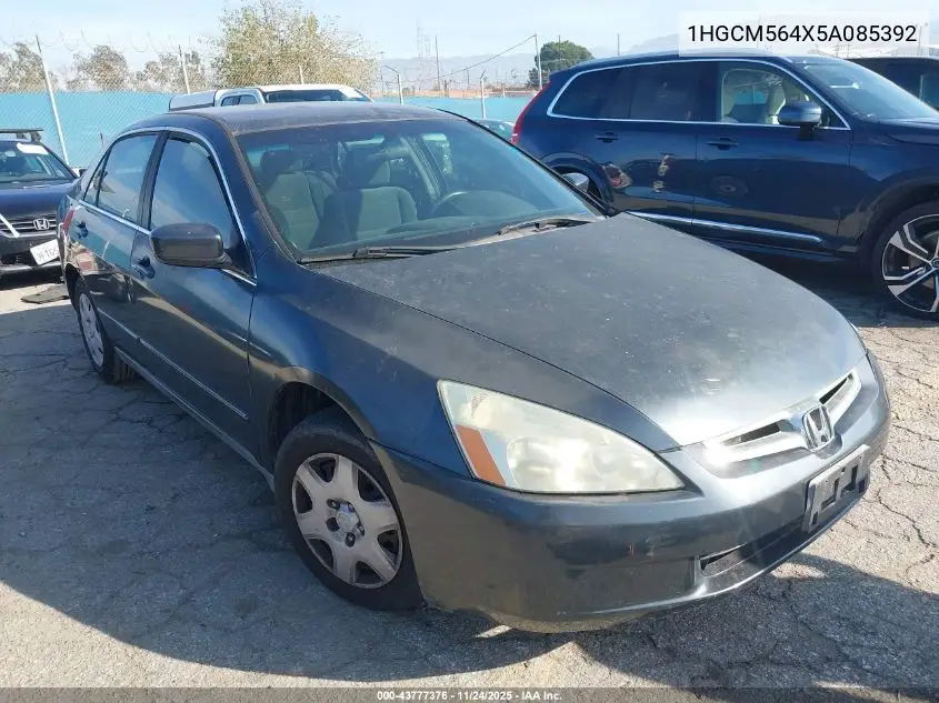 1HGCM564X5A085392 2005 Honda Accord 2.4 Lx