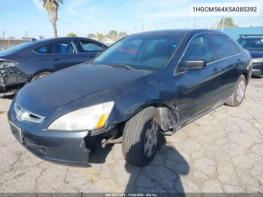 1HGCM564X5A085392 2005 Honda Accord 2.4 Lx