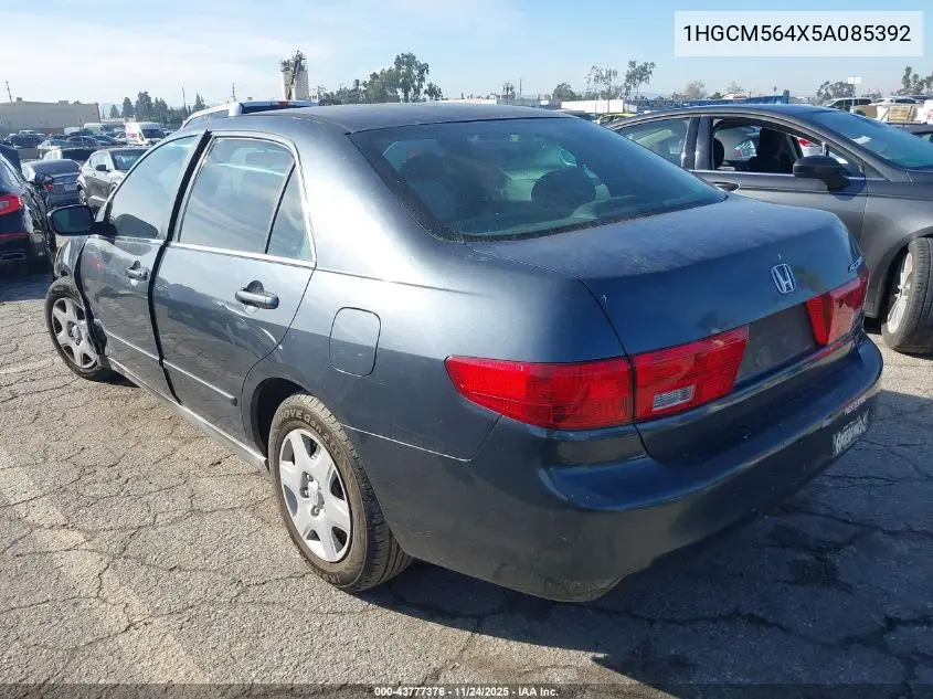 1HGCM564X5A085392 2005 Honda Accord 2.4 Lx