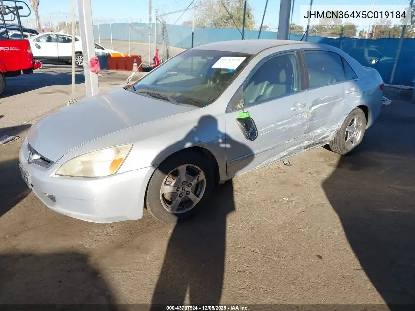 JHMCN364X5C019184 2005 Honda Accord Hybrid Ima