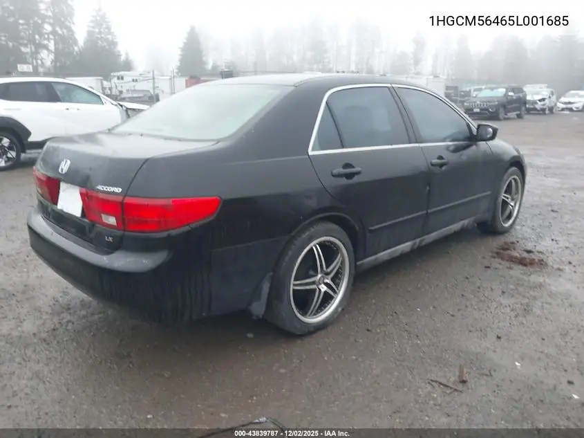 1HGCM56465L001685 2005 Honda Accord 2.4 Lx