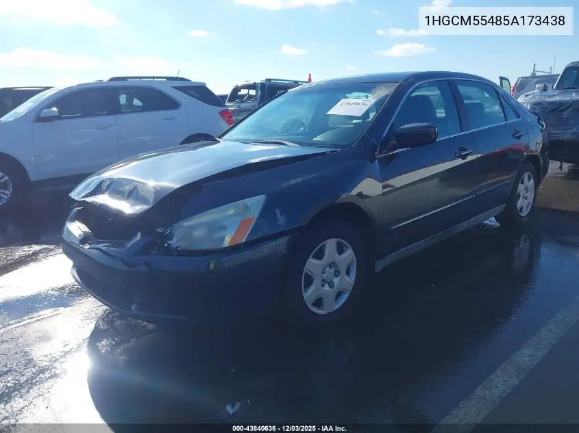 1HGCM55485A173438 2005 Honda Accord 2.4 Lx