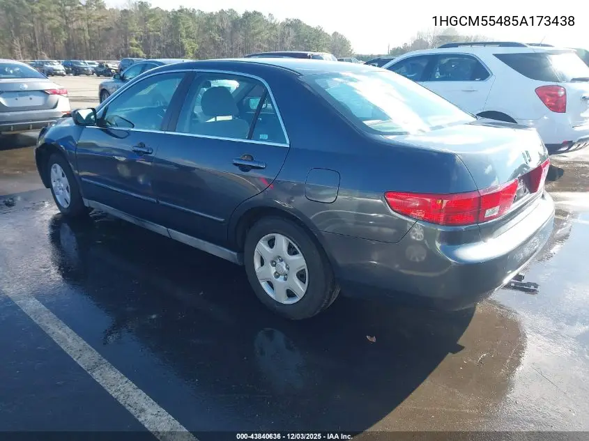 1HGCM55485A173438 2005 Honda Accord 2.4 Lx