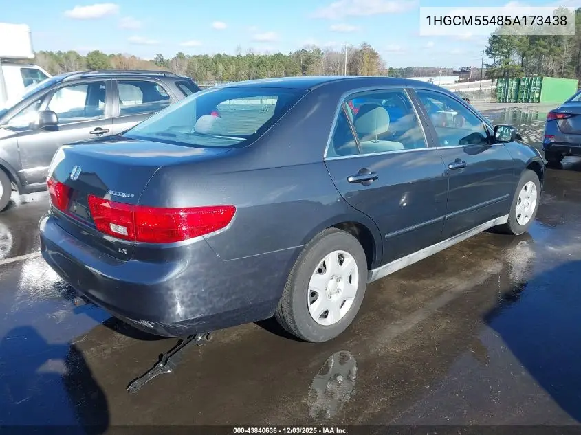 1HGCM55485A173438 2005 Honda Accord 2.4 Lx