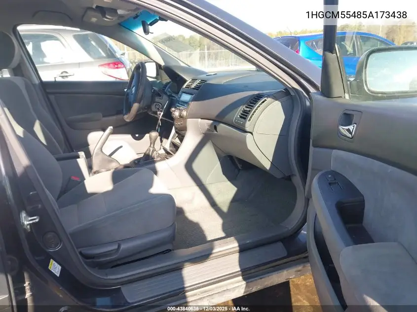 1HGCM55485A173438 2005 Honda Accord 2.4 Lx