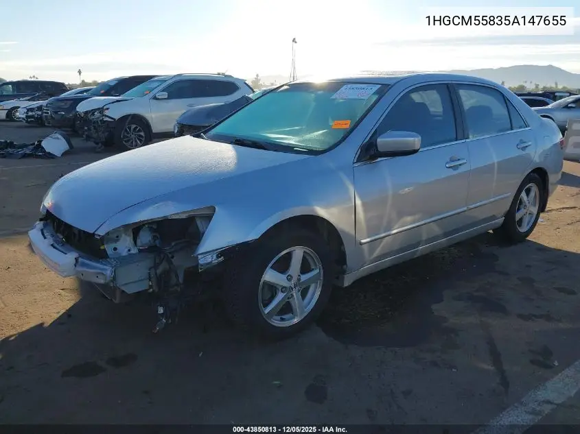 1HGCM55835A147655 2005 Honda Accord 2.4 Ex