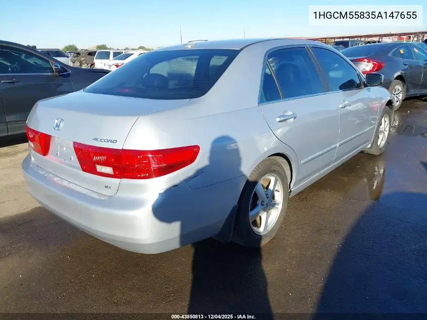 1HGCM55835A147655 2005 Honda Accord 2.4 Ex